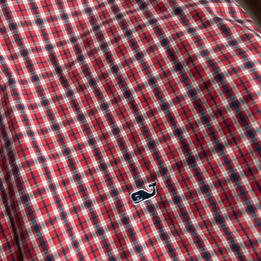 Vineyard Vines Red and Blue Plaid Shirt